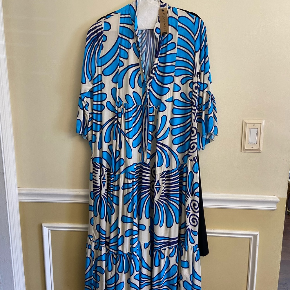 Maxi dress 54” four buttons on front. Easily to dress up or  down